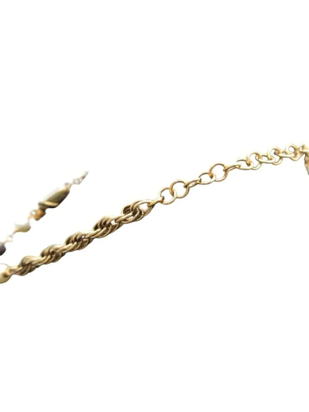 Chanel Necklace Pearl Bijou Stone CC Logo Gold